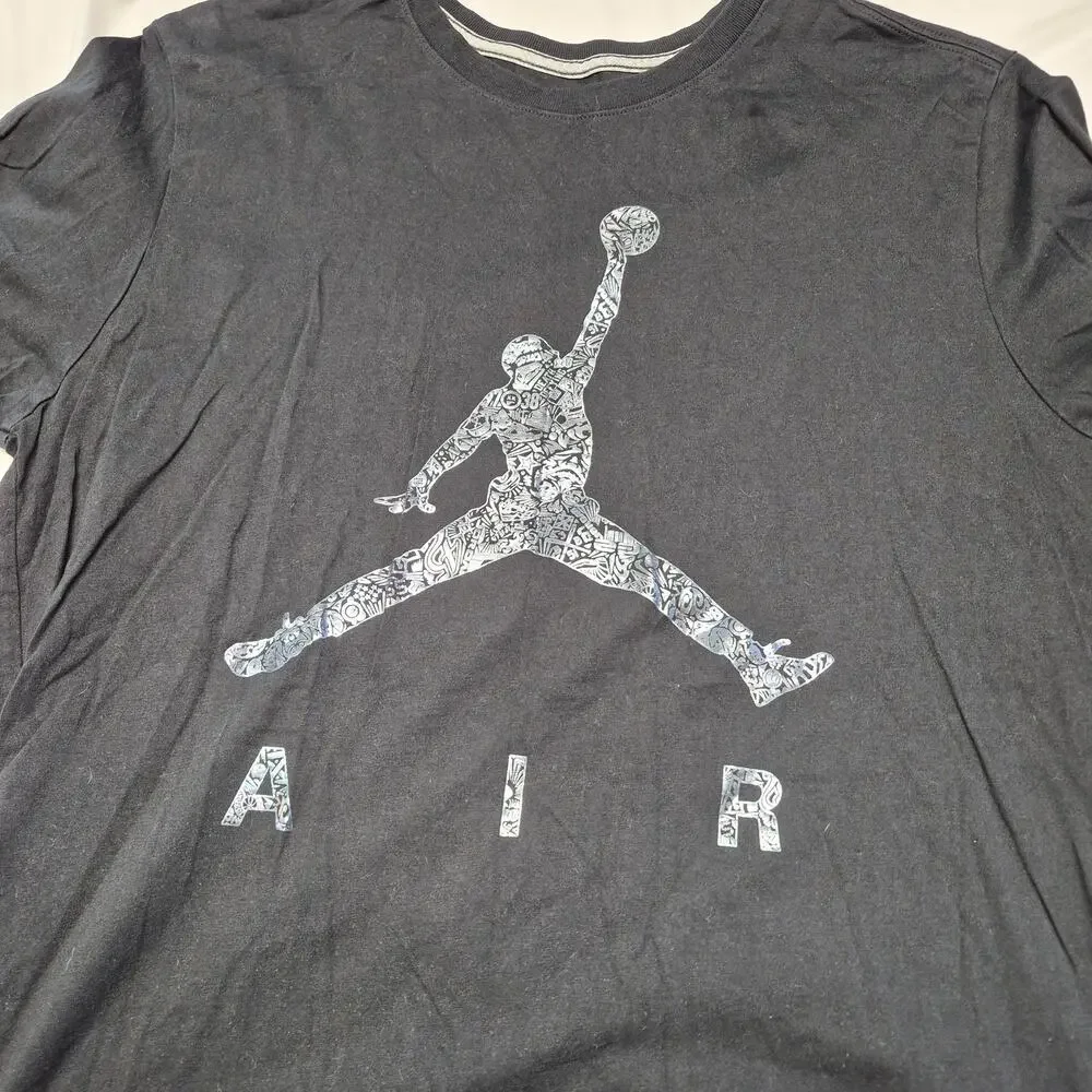 Jordan Air Jumpman Graphic T Shirt Mens Large Black Basketball Tee